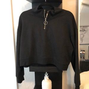 H&M quarter zip cropped sweatshirt